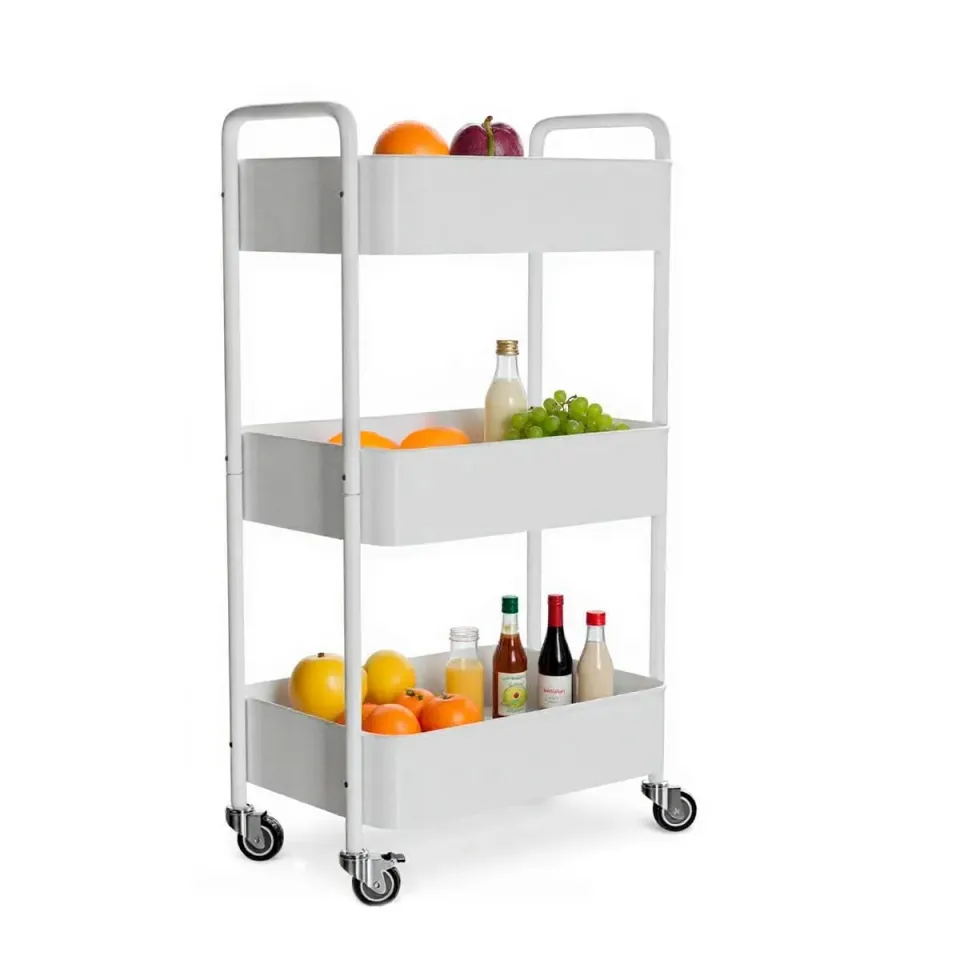 Amig Linn carrello cucina 3 ripiani bianco 40,5x28x76 cm