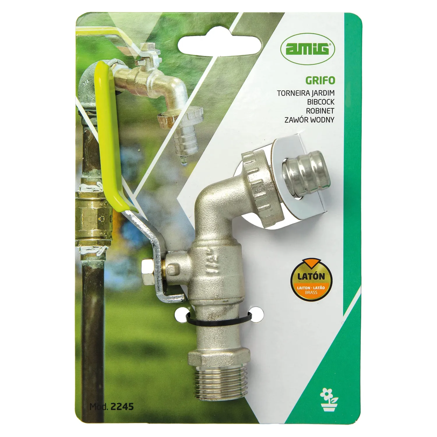 Amig rubinetto giardino ottone 1/2 3/4 portagomma