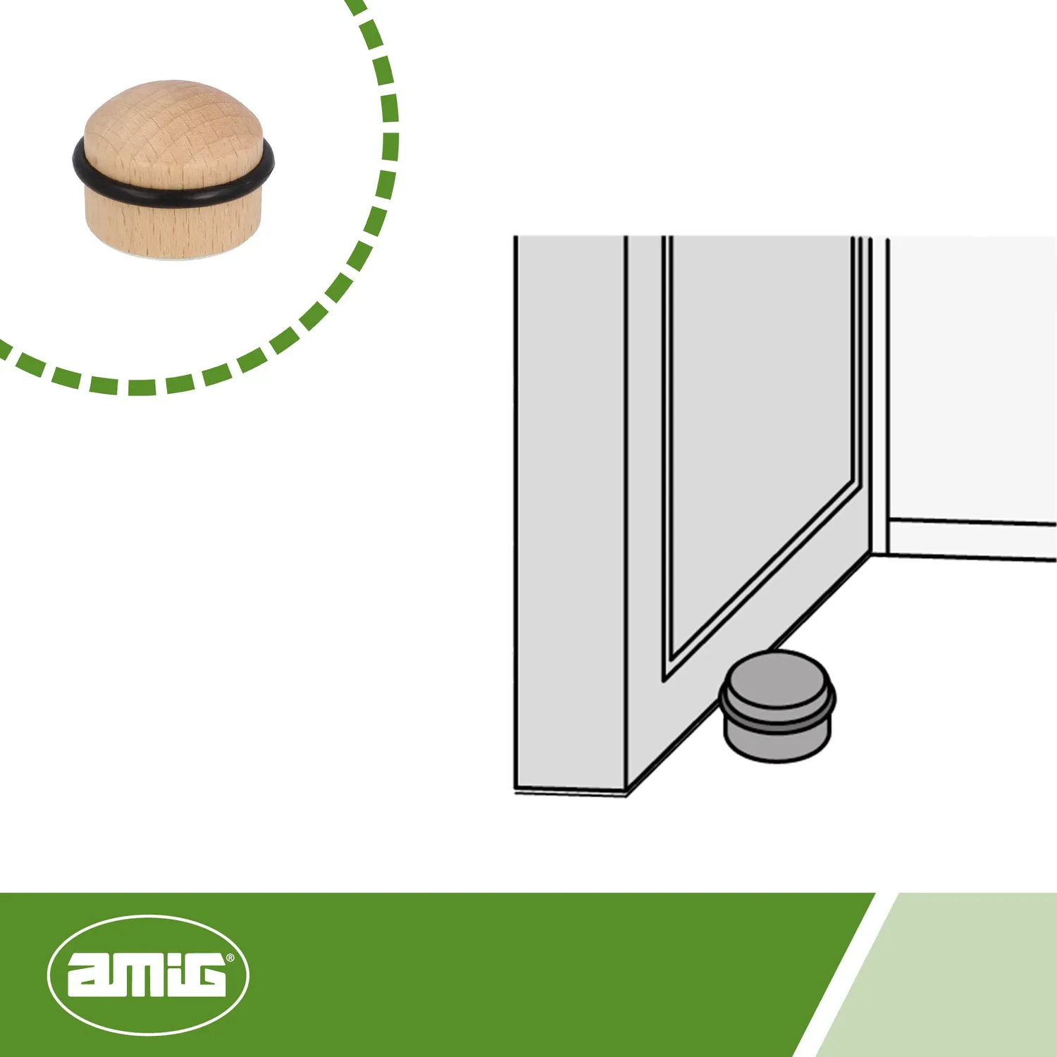 Amig fermaporta adesivo faggio 35x29 mm 2 pezzi