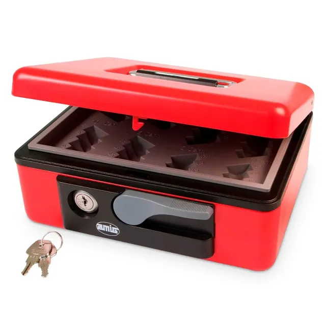 Amig Cassetta Sicurezza Rossa 165x125x80 mm Acciaio