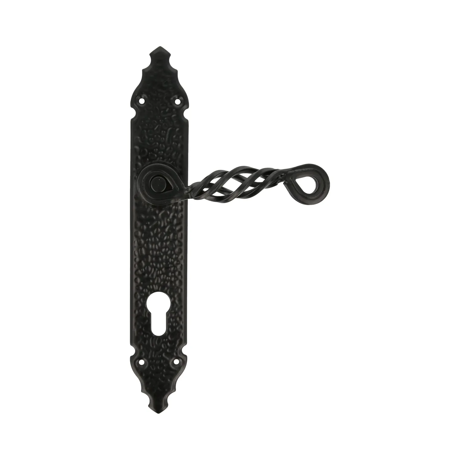 Amig maniglia piastra martellata 280 mm nera privacy