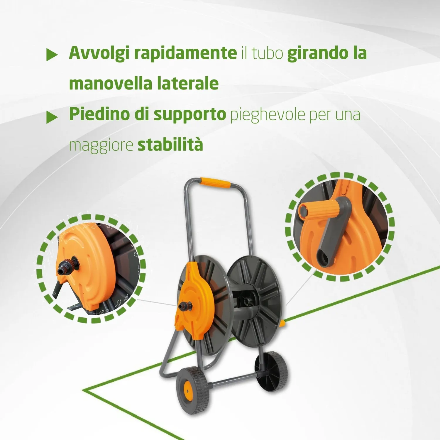 Amig carrello avvolgitubo 60 m arancione e grigio