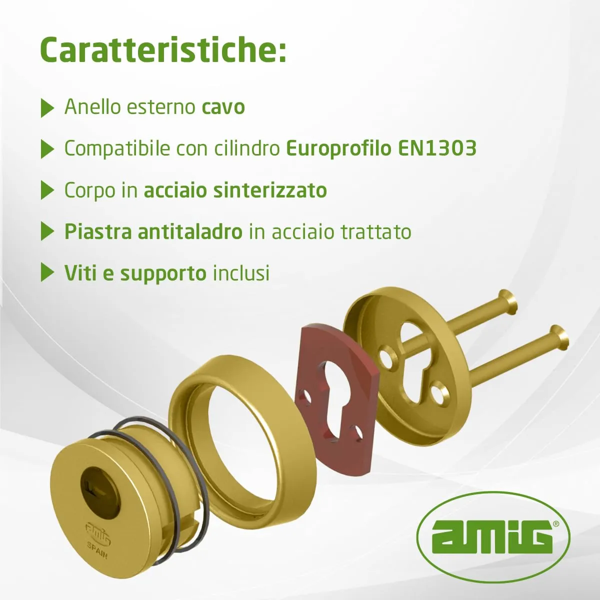 Amig 31 Defender Cilindro Europrofilo Ø65 mm Ottone