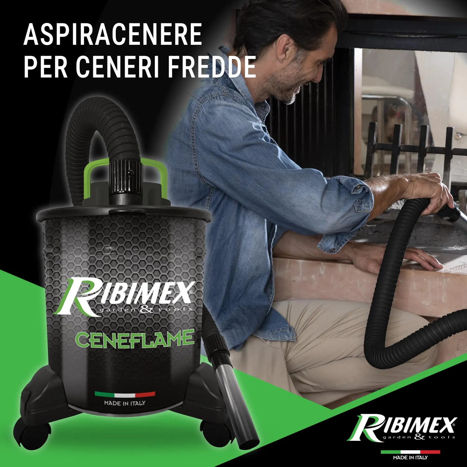 Ribimex Ceneflame Aspiracenere 18 L 1200 W Soffiante