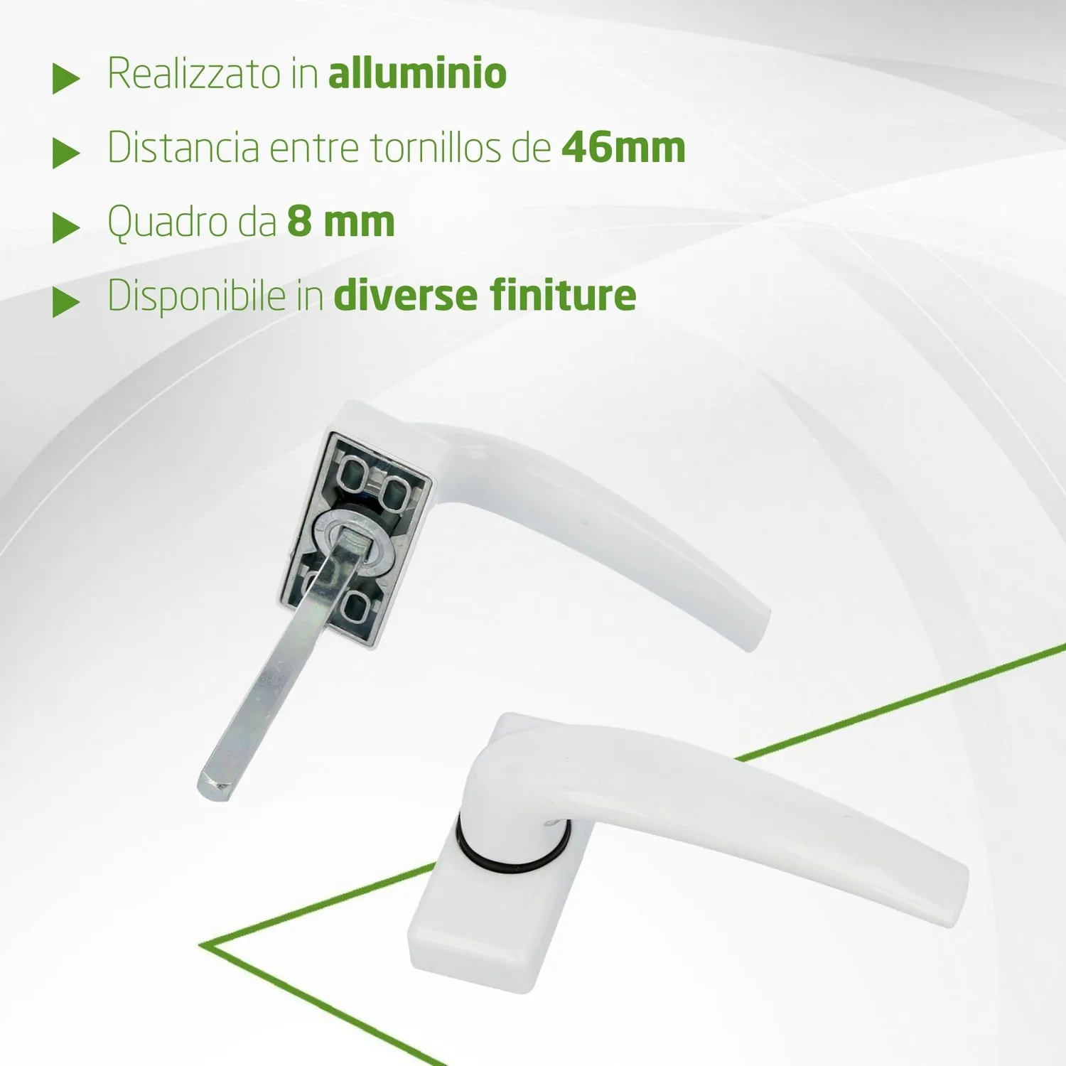 Amig Delta maniglia porta interna bianca set 121x72 mm
