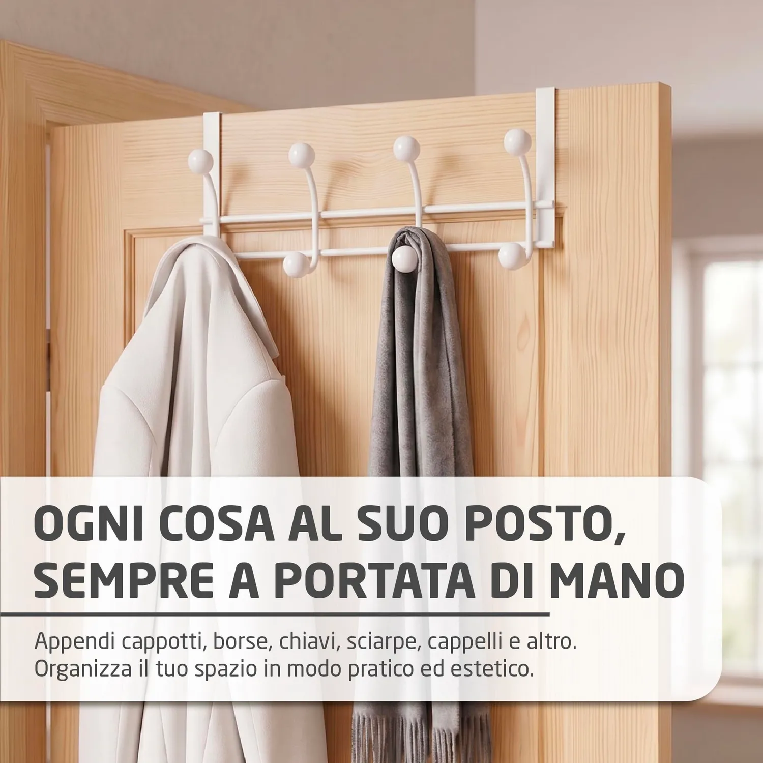 Amig CP46 appendino porta bianco acciaio 2 pezzi