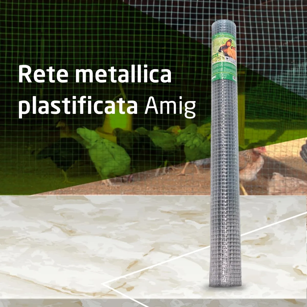 Amig Rete Metallica Zincata Quadrata 1x5 m Giardino