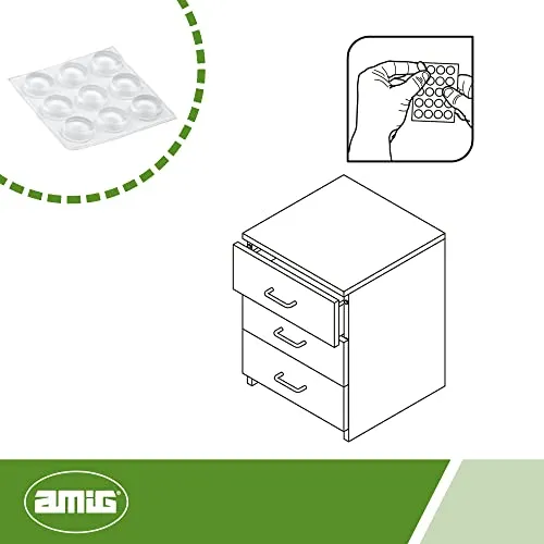 Amig 611 Gommini Paracolpi Adesivi Ø 12x3 mm 24 Pezzi
