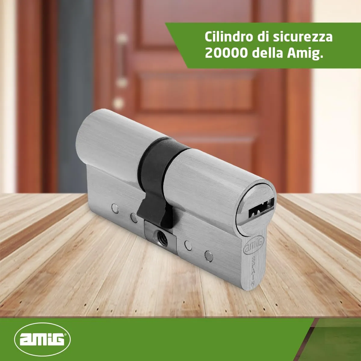 Amig 20000 cilindro serratura 90 mm 45-45 cromo opaco antitrapano
