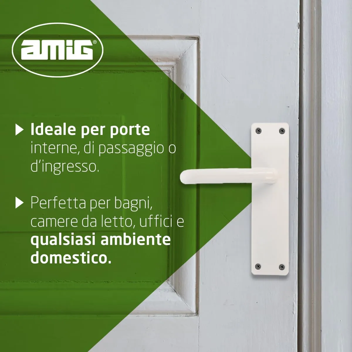 Amig maniglia con placca bianca 222x55 mm alluminio