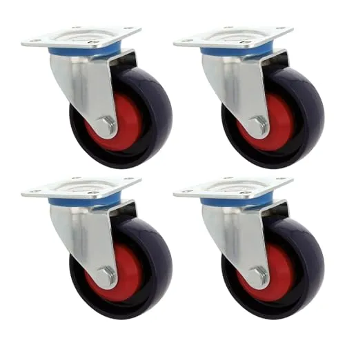 Amig Ruote Ø100 mm Set 4 con Piastra Nylon Blu