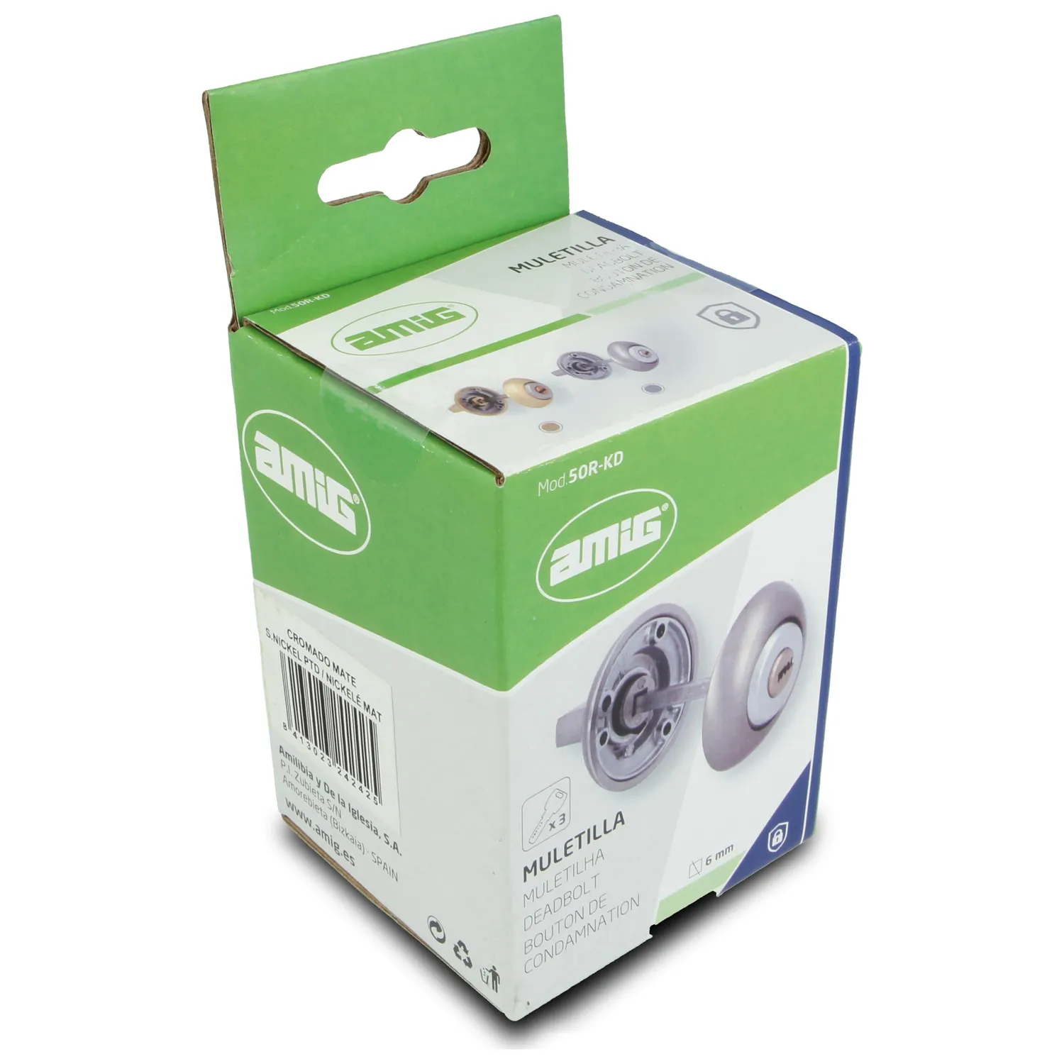 Amig 50R-KD pomello con chiave ottonato 35-45 mm