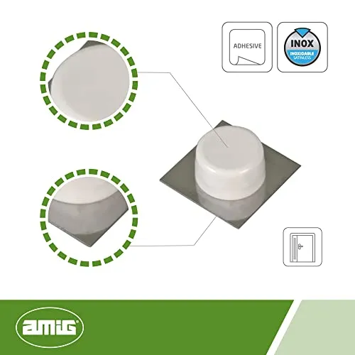 Amig 405 fermaporta adesivo bianco 45x45 mm