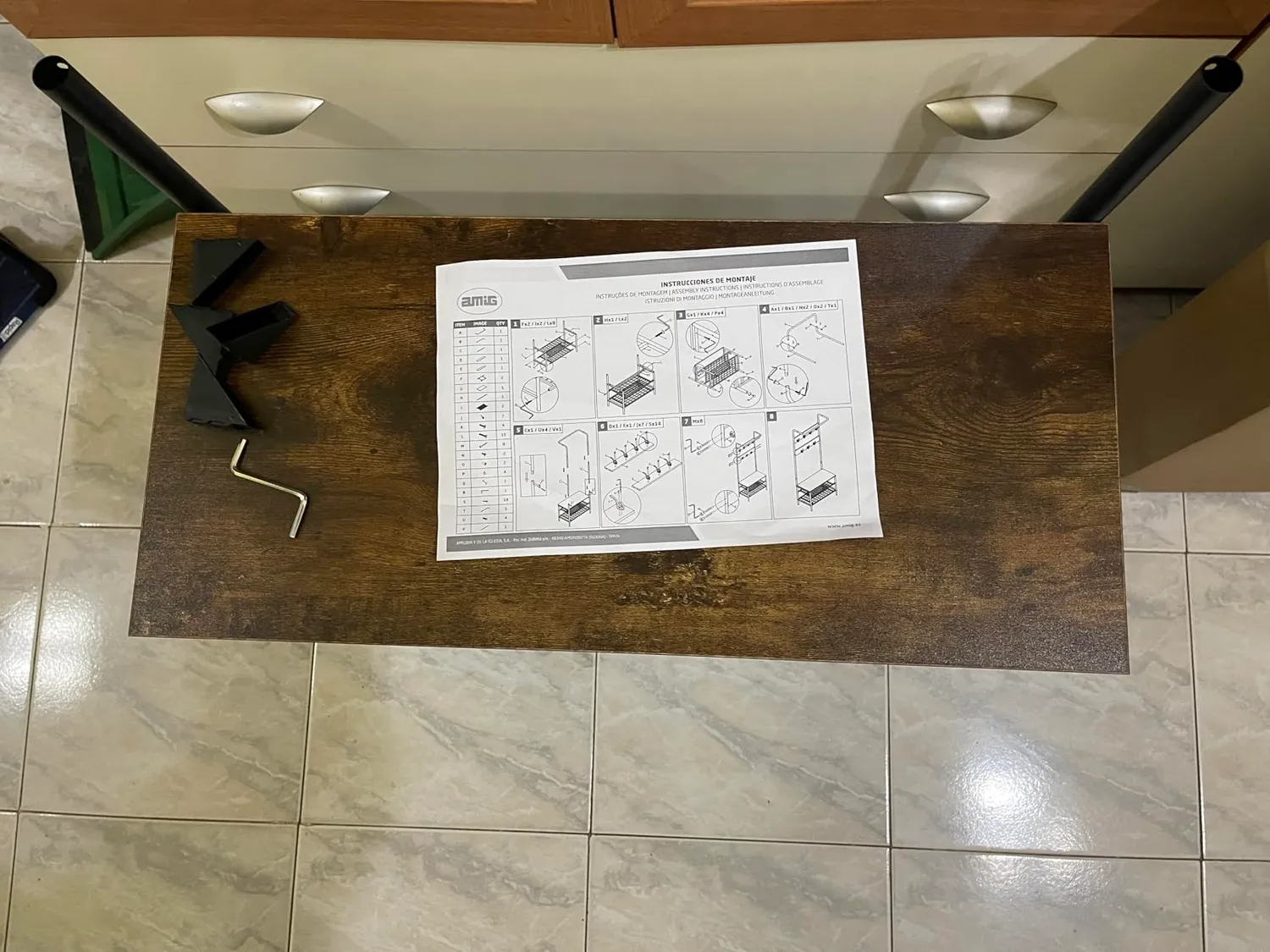 Amig Lukien appendiabiti con scarpiera 183 cm nero marrone