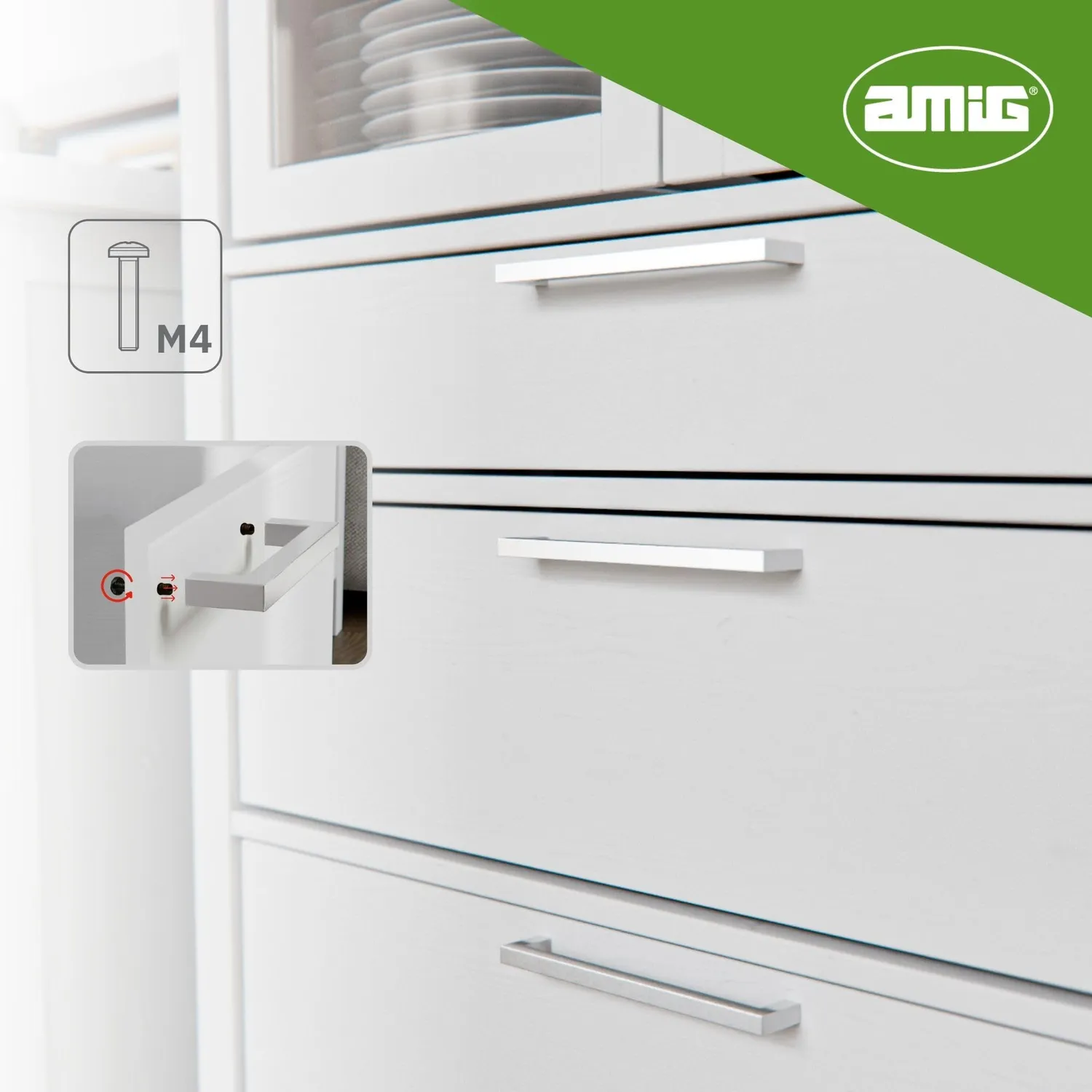 Amig 843 maniglie mobili 192 mm acciaio inox 10 pz