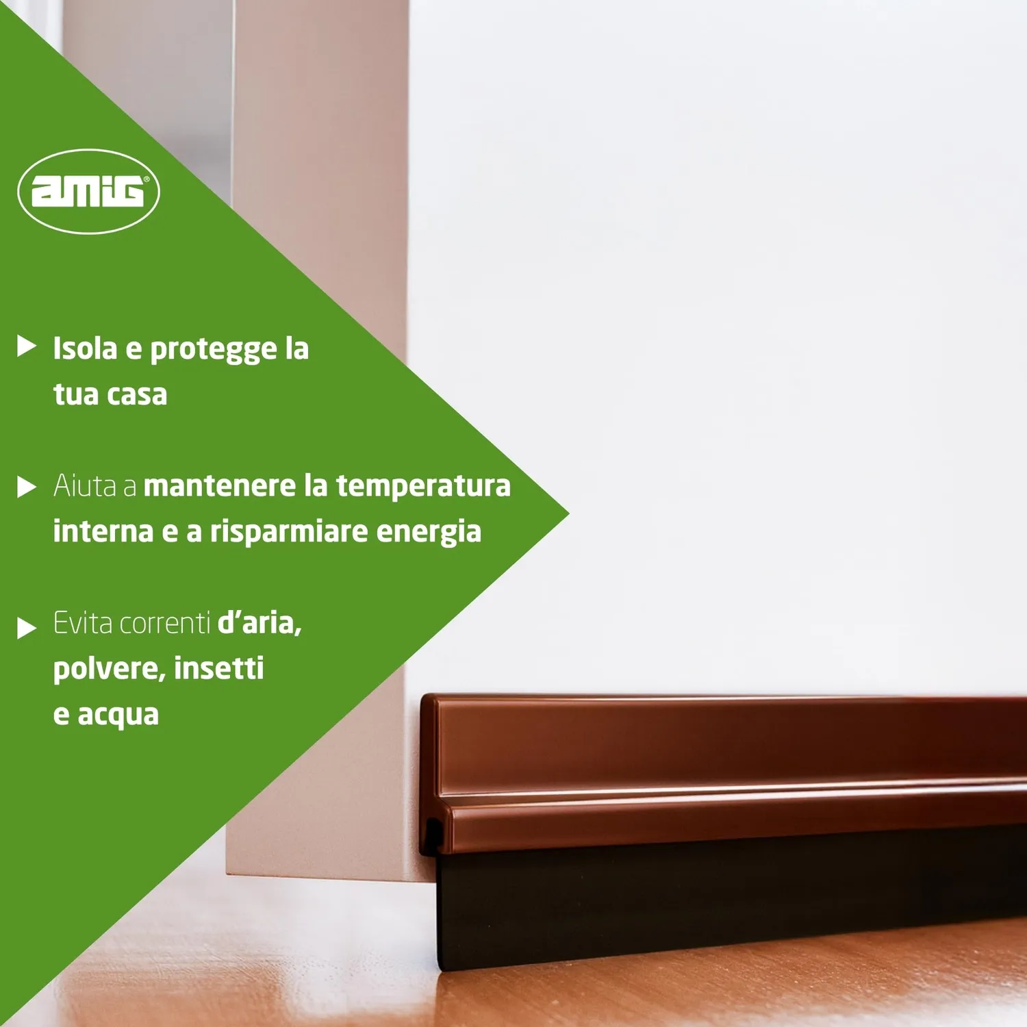 Amig 5 Paraspifferi Porta Adesivo 1 m Marrone Chiaro