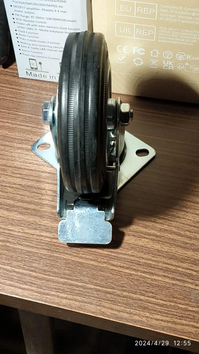Amig Set 4 Ruote con Freno 125 mm 120 Kg Gomma