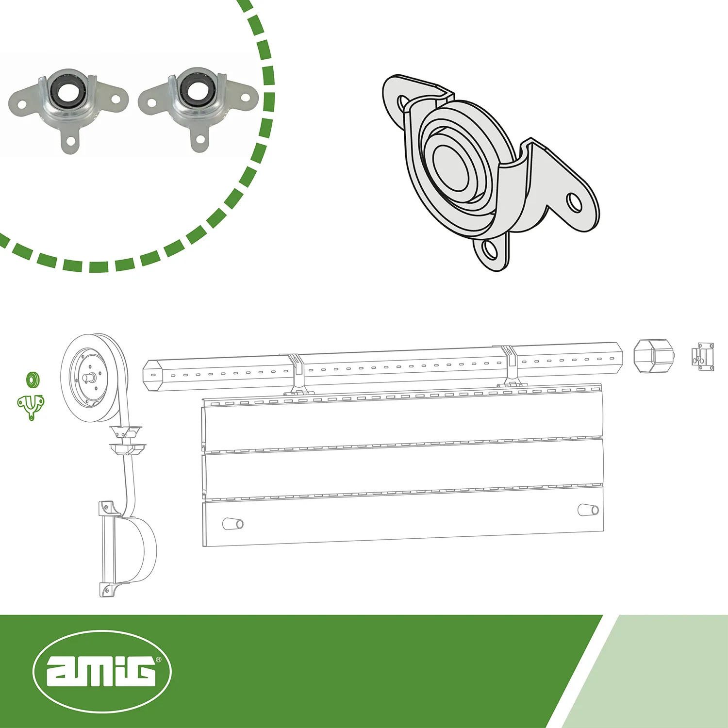 Amig supporto cuscinetto tapparelle 28 mm zincato