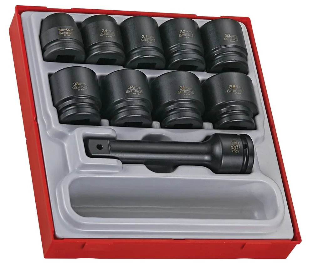 TengTools TT2 DIN 3/4 set bussole impatto 16 pezzi