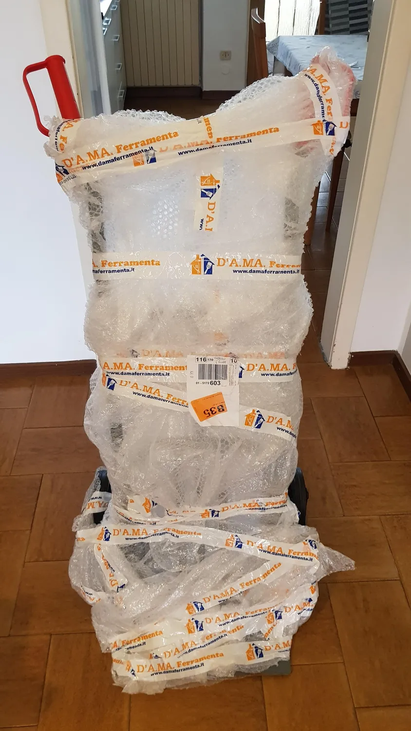 Ribimex Carrello 6 ruote 250 kg pedana pieghevole