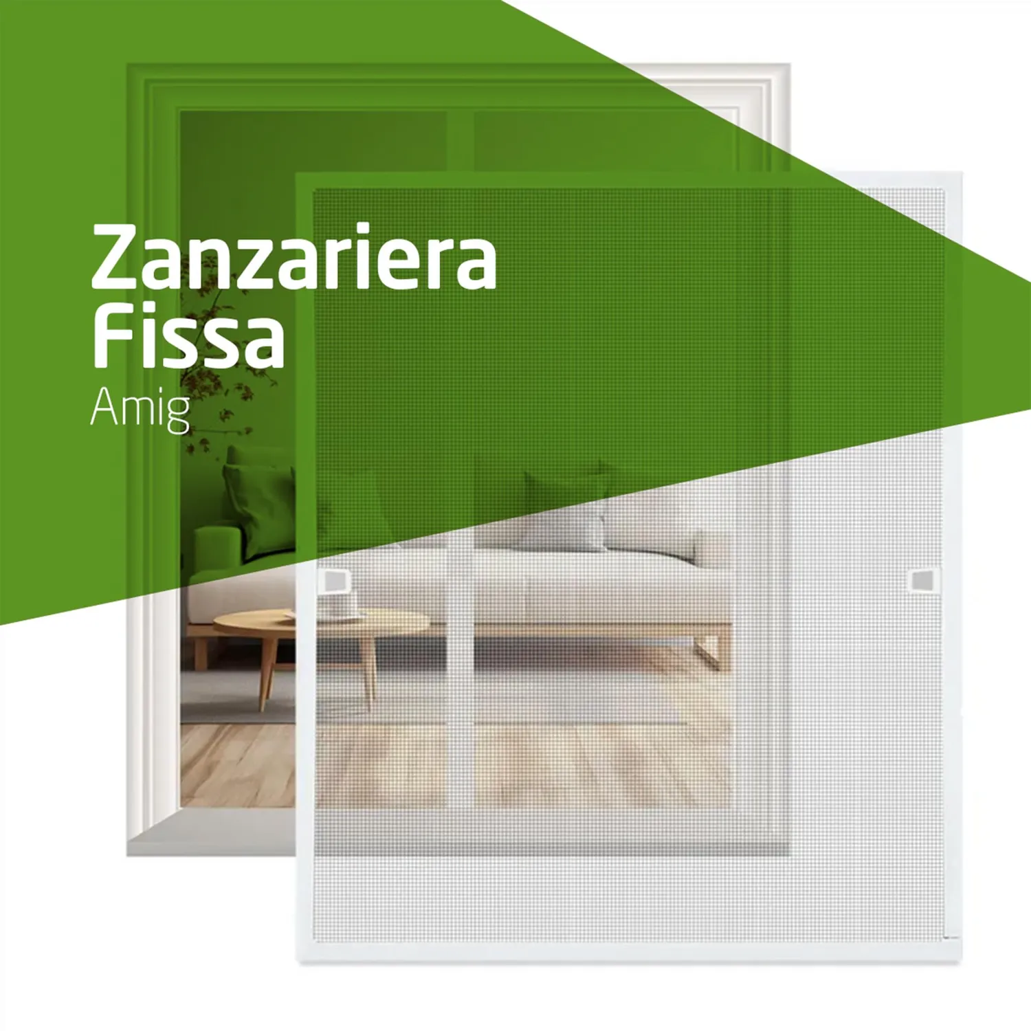 Amig MF01 zanzariera fissa 120x140 cm alluminio bianco