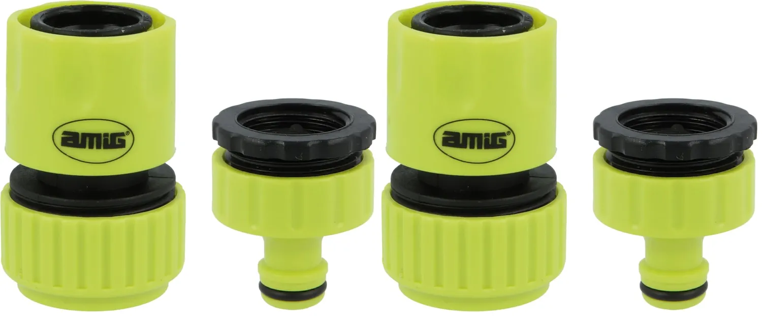 Amig kit raccordi tubo 3/4 raccordo rapido 2 pezzi ABS verde