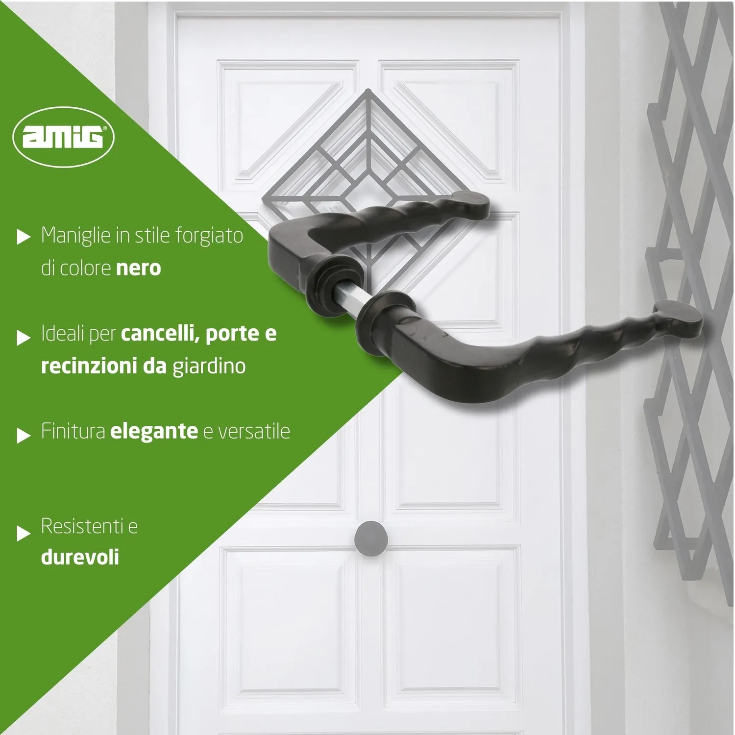 Amig 101SP maniglie cancello nere 2 pezzi rustiche