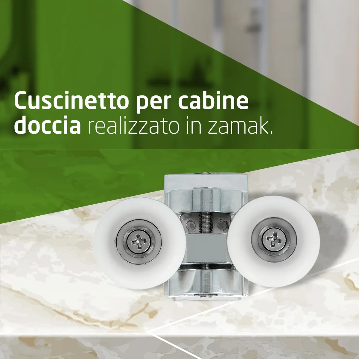 Amig Gioco Rotella Cabina Doccia Ø25 mm Singola Vetro 6 mm