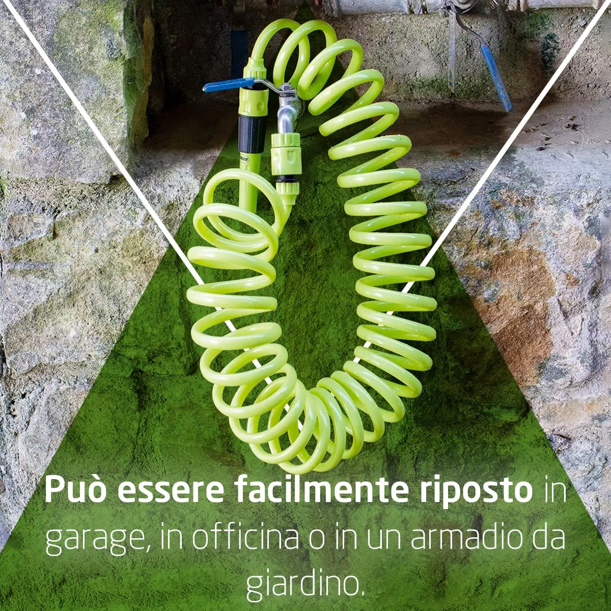 Amig Tubo Spirale Giardino 7,5 m Verde con Lancia Kit