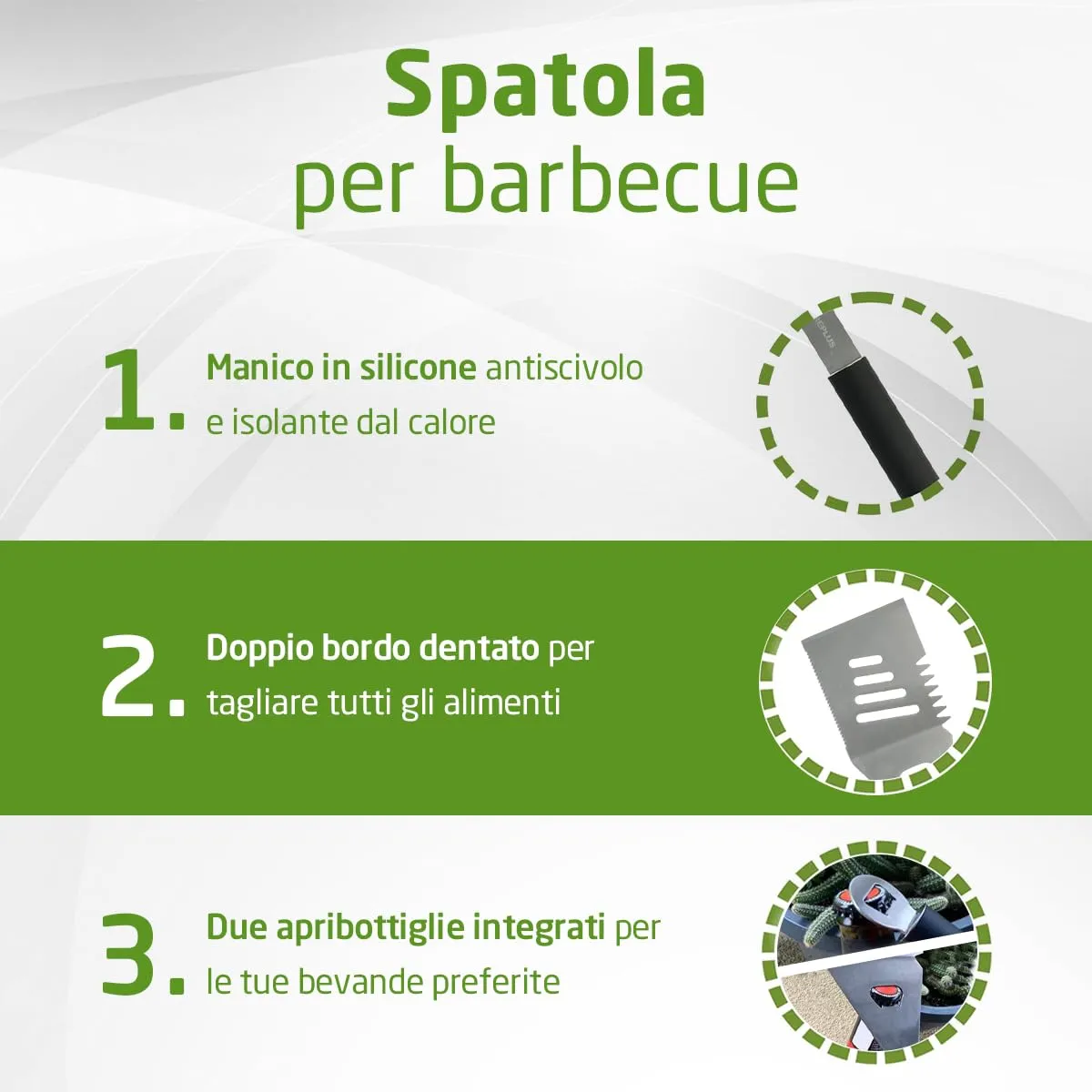 Amig Fireplus 4 in 1 spatola barbecue 44,5 cm inox