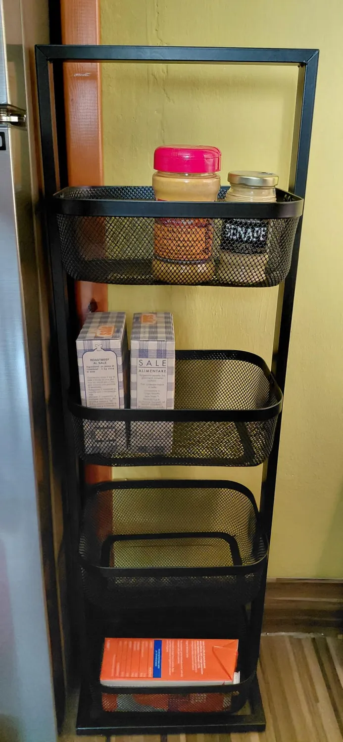 Amig carrello cucina 4 cesti 27,6x18x89,2 cm acciaio nero