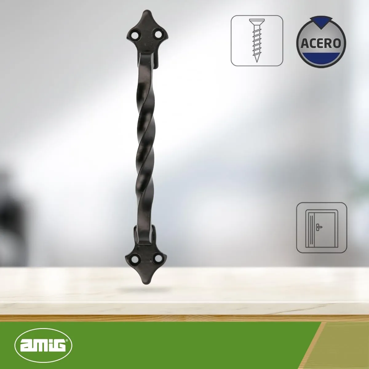 Amig 1002 Maniglia Mobili 130 mm Nera Acciaio
