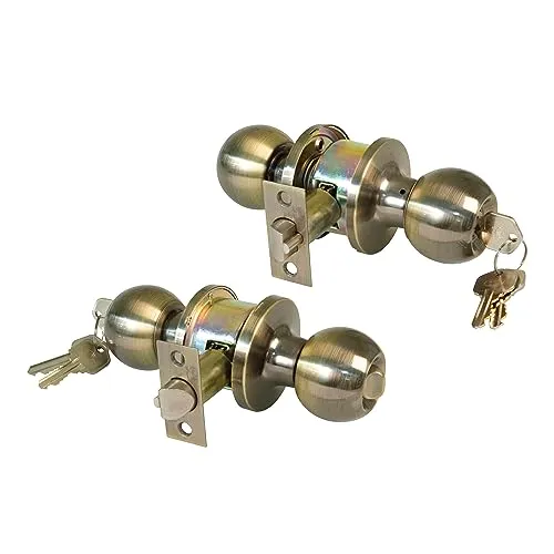 Amig 610 12554 pomello porta con chiave ottone cuoio