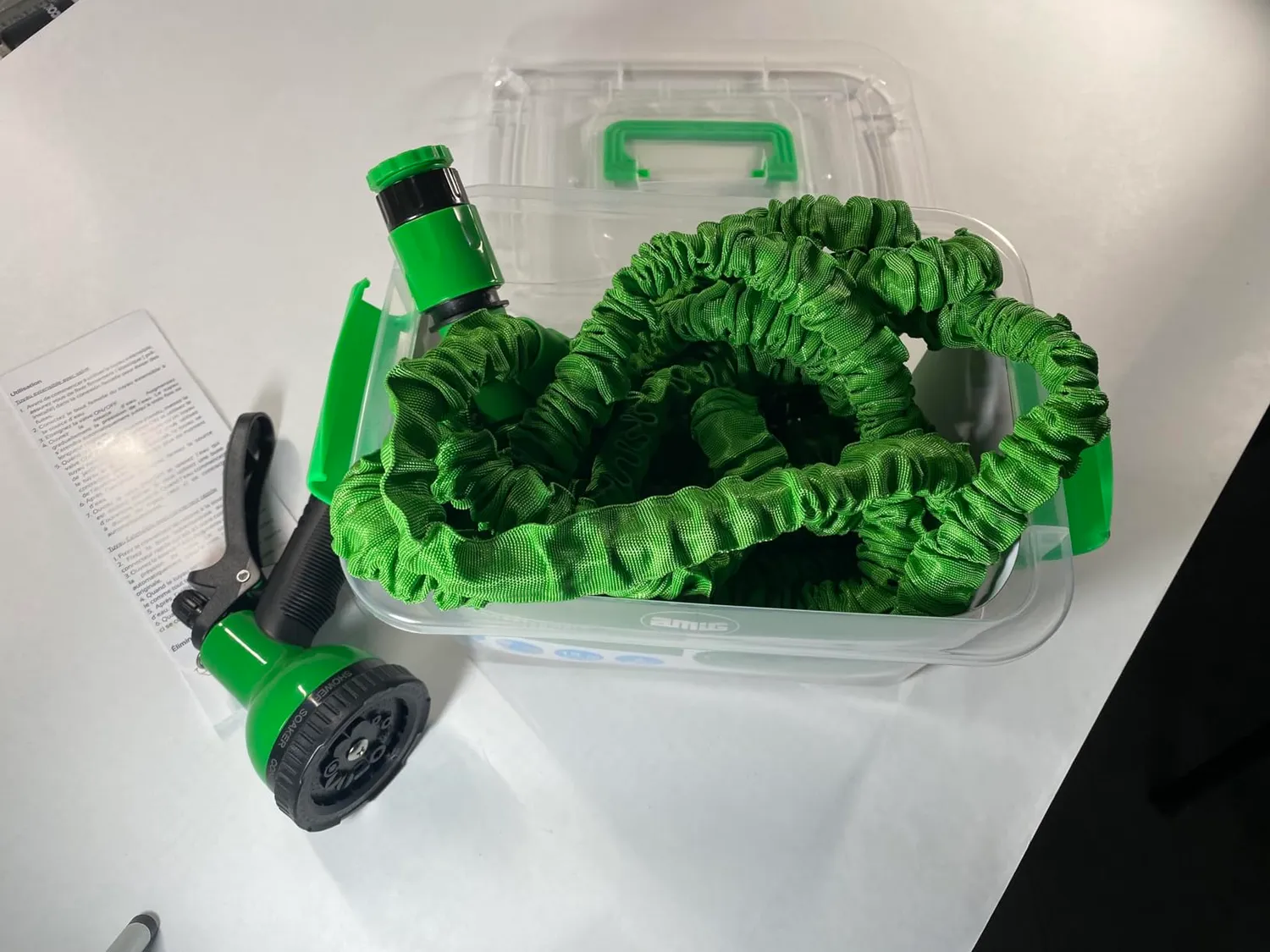 Amig Tubo Estensibile 15 Metri Verde con Pistola Doppio Lattice