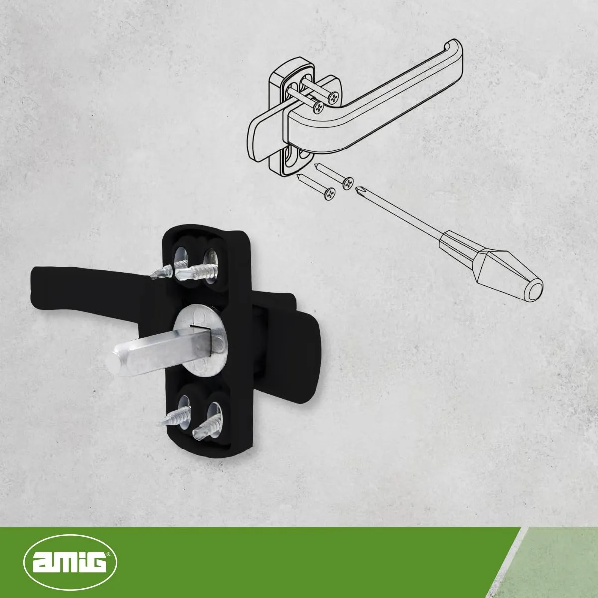 Amig Sendoa maniglia porta nera 125x66 mm alluminio