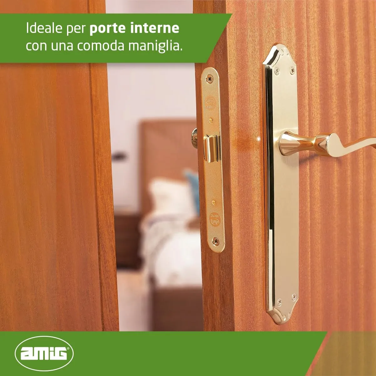 Amig Set Maniglia con Placca Oro 248 mm Porte Interne