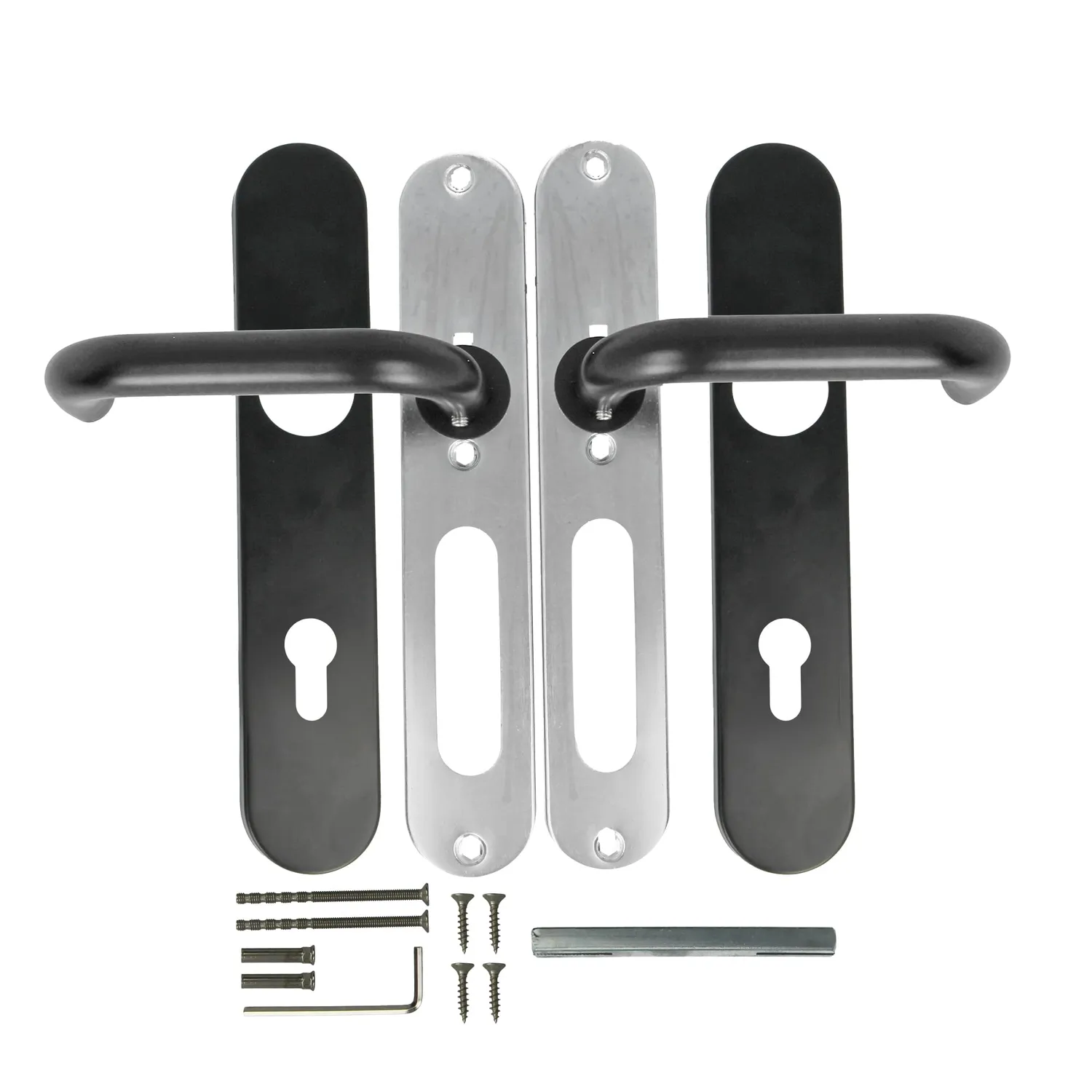Amig Set Maniglia Placca 245x45 con Bocallave Nera
