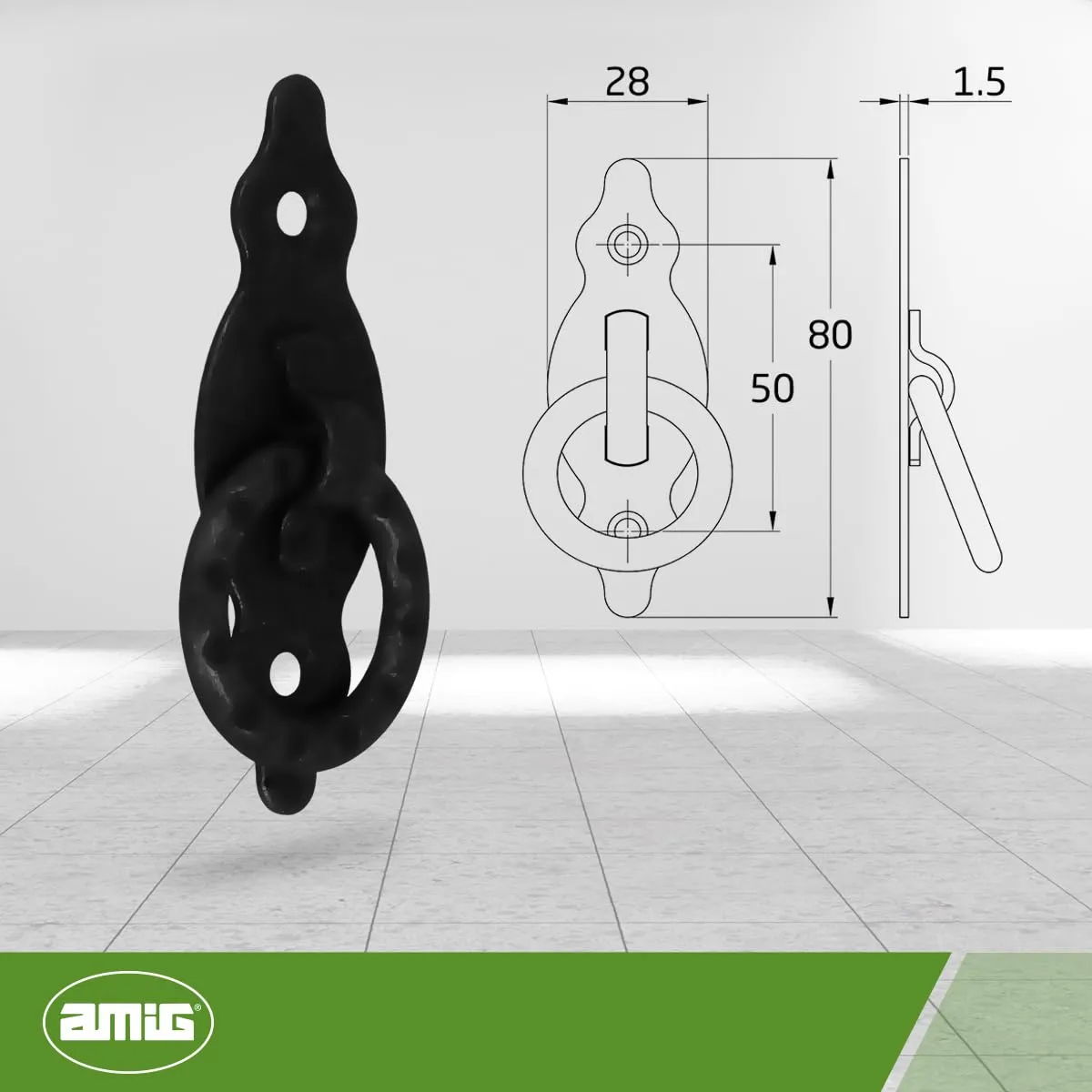 Amig 1001 maniglia per mobili verticale nera