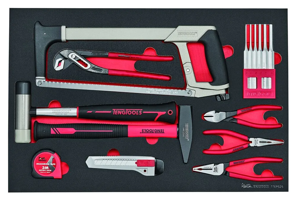 TengTools FOAM4X4 set utensili 25 pezzi vassoio EVA