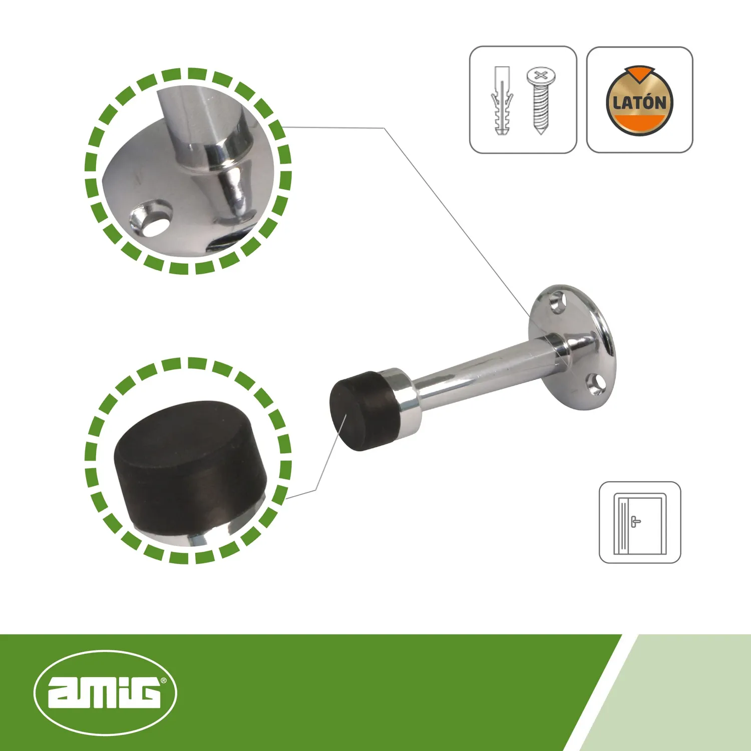Amig 601 fermaporta a parete cromo 19x75 mm
