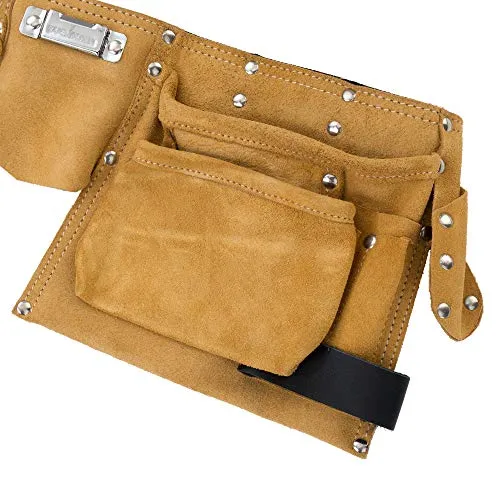 Bellota Cintura Porta Attrezzi in Pelle 4 Tasche Regolabile