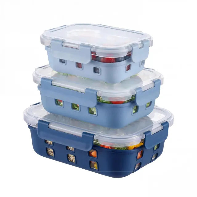 Amig 800 Set 3 Contenitori Vetro Ermetici 370-1050 ml