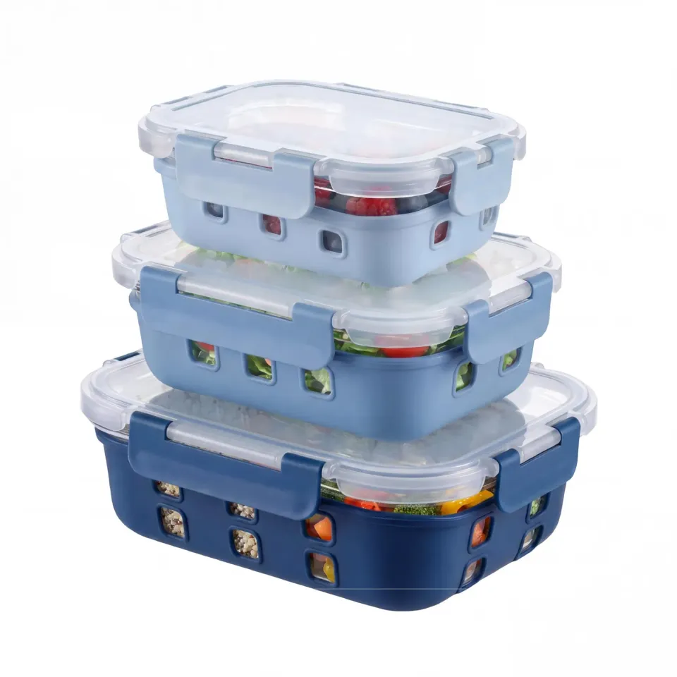 Amig 800 Set 3 Contenitori Vetro Ermetici 370-1050 ml