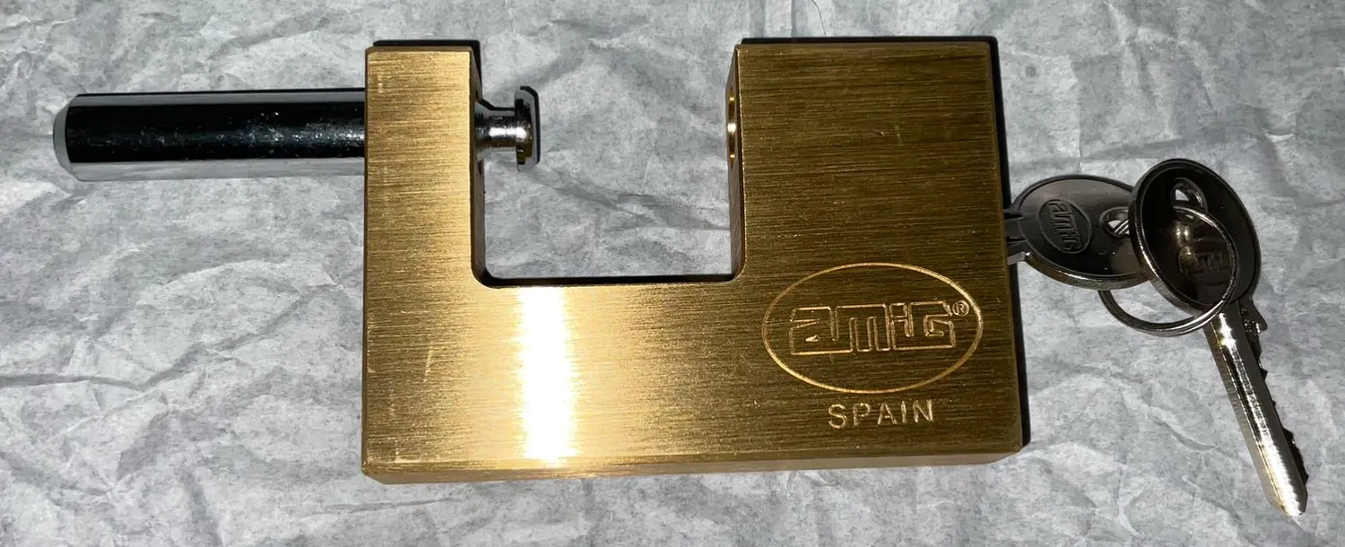 Amig lucchetto rettangolare barra ottone 90 mm antifurto