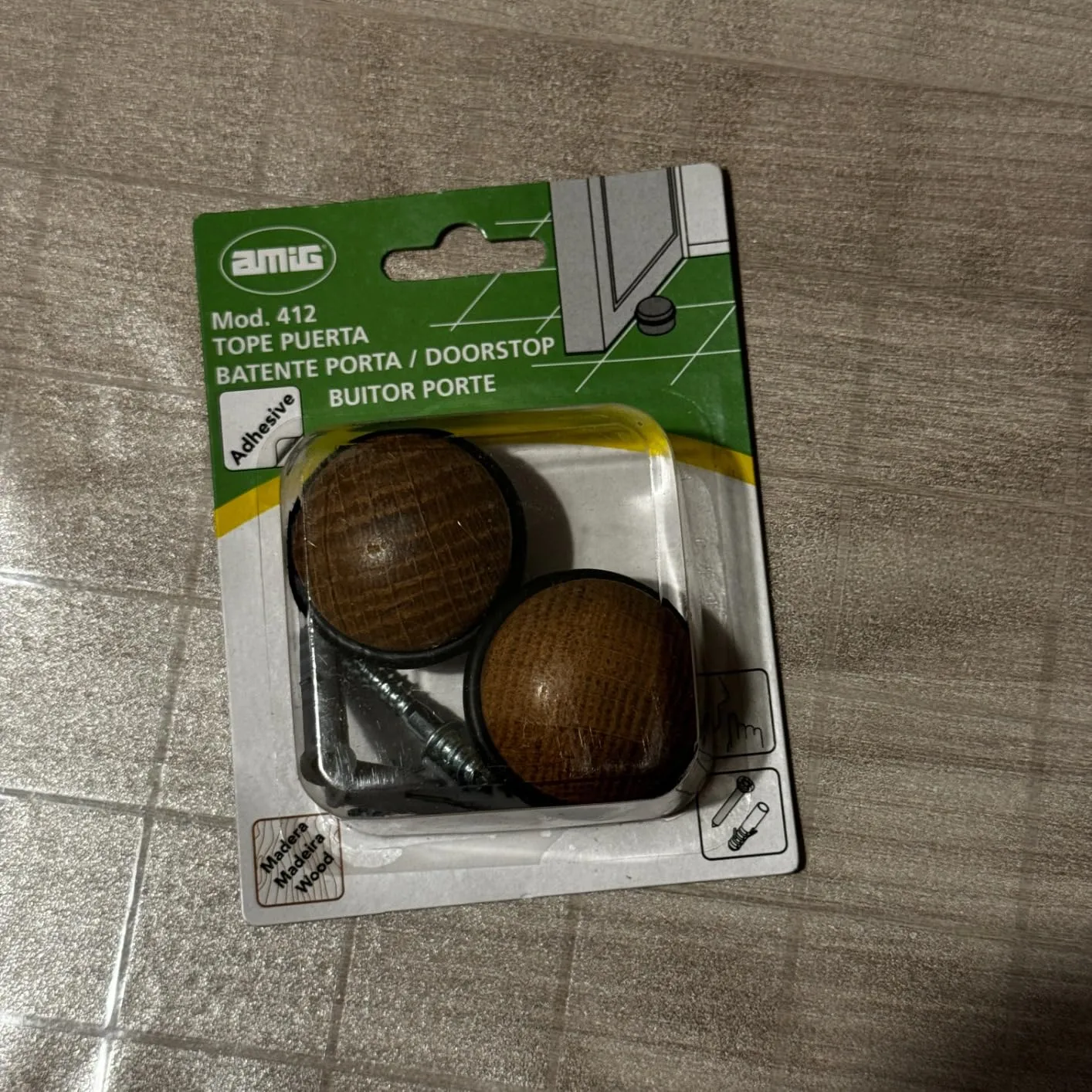Amig 412 fermaporta adesivo rovere 35 mm 2 pezzi