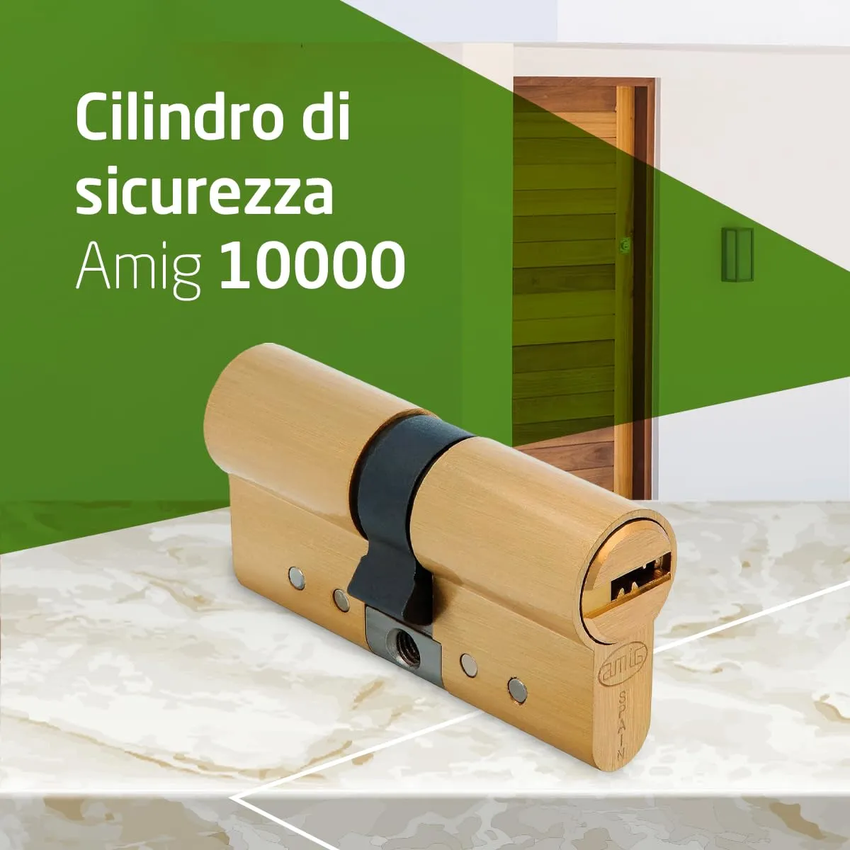 Amig cilindro sicurezza 66 mm 31-35 oro opaco 5 chiavi