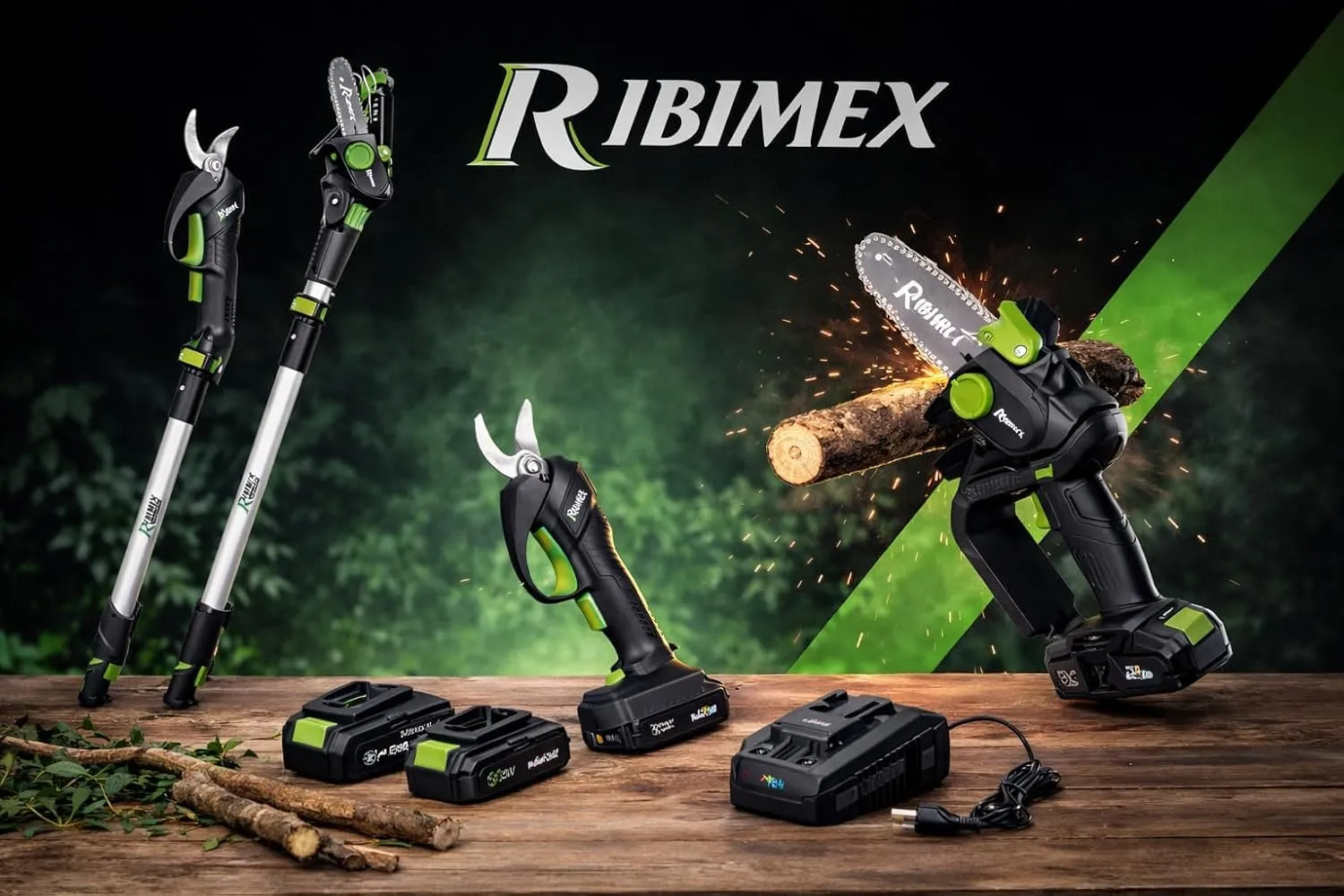 Ribimex PRBAT20 KIT10 kit potatura 20V 2 batterie