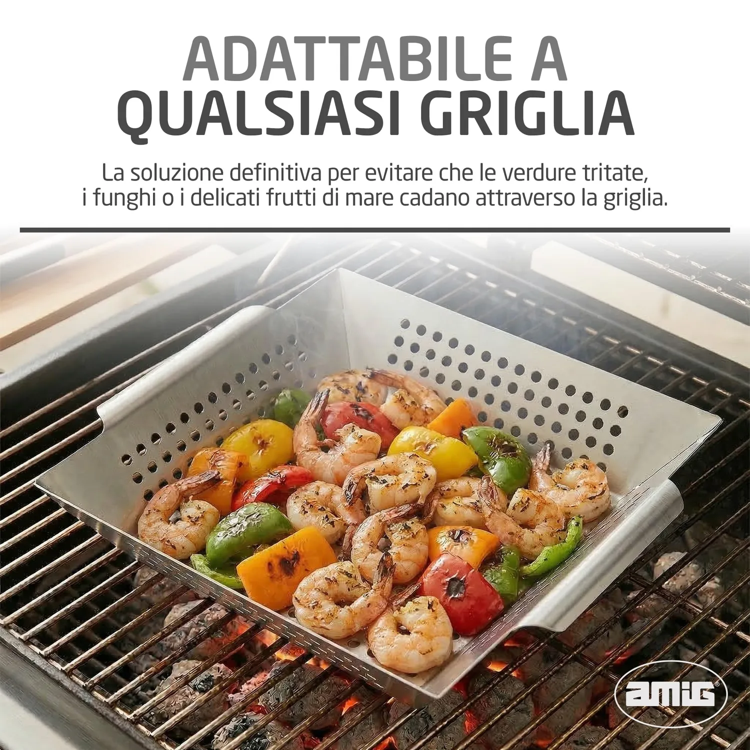 Amig AM07 cesto barbecue verdure acciaio 29 cm