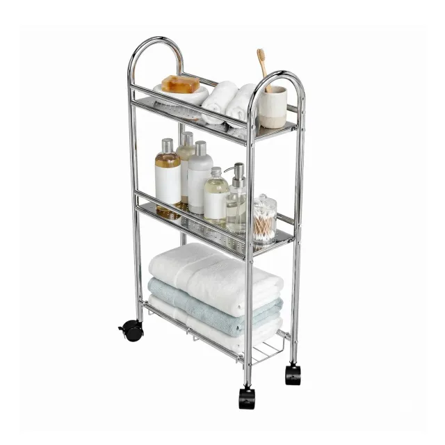Amig Brisa carrello bagno stretto 3 ripiani con ruote