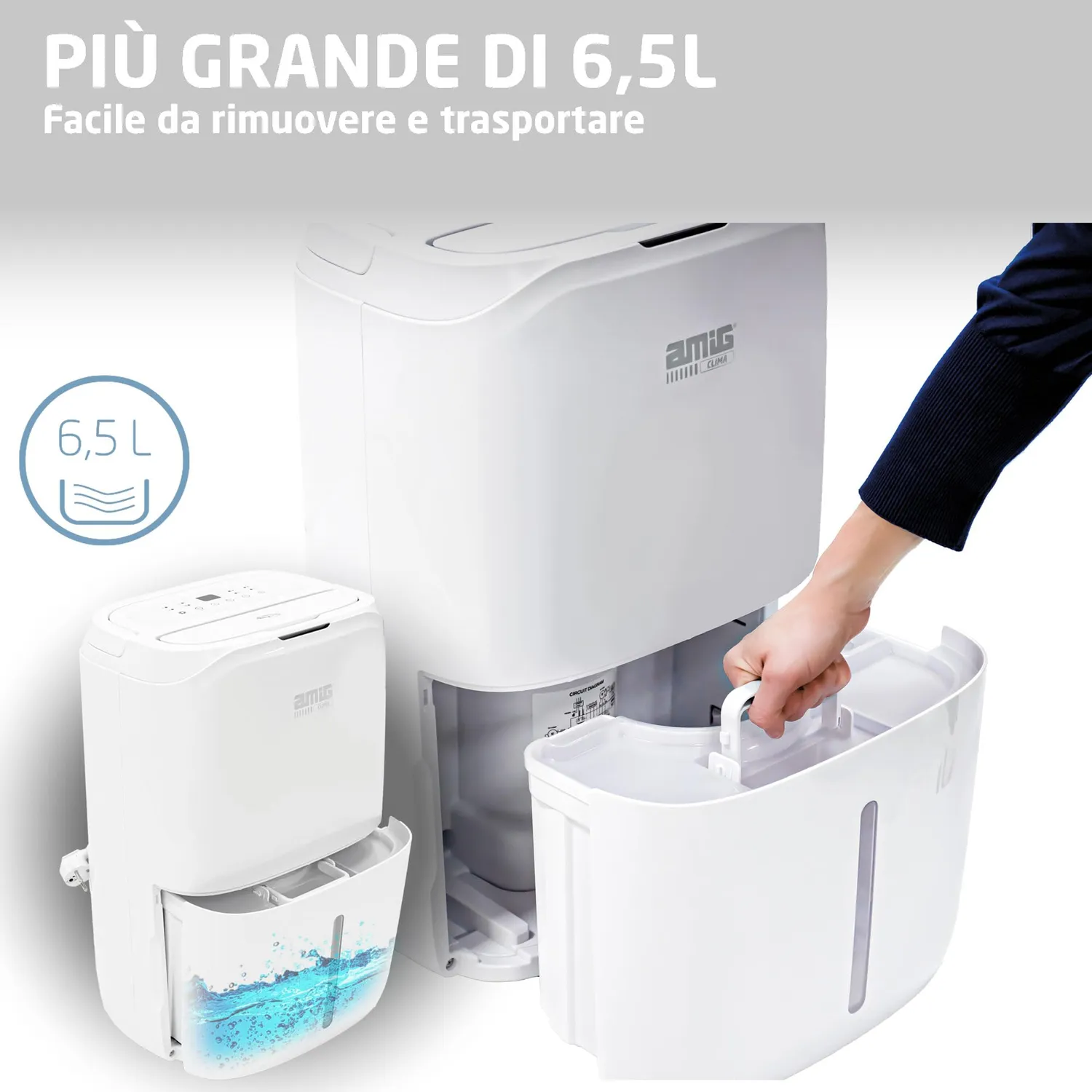Amig Mist deumidificatore 20 L serbatoio 6,5 L 45 dB